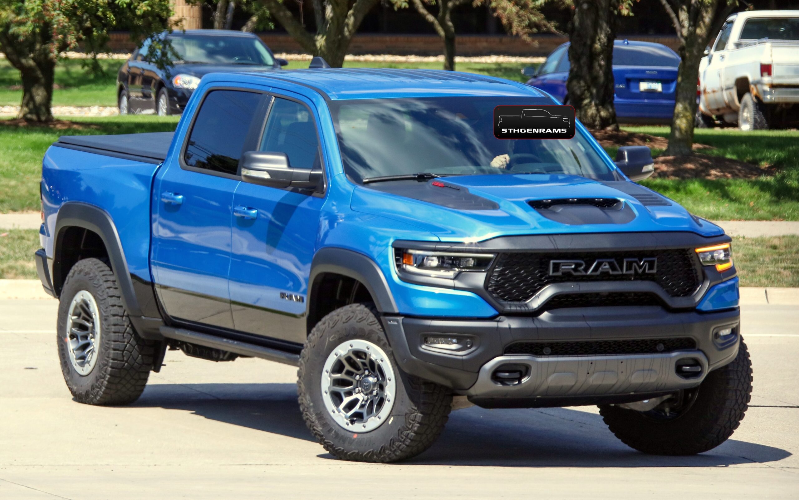 Caught 2021 Ram 1500 Trx In Hydro Blue Hits The Streets Moparinsiders