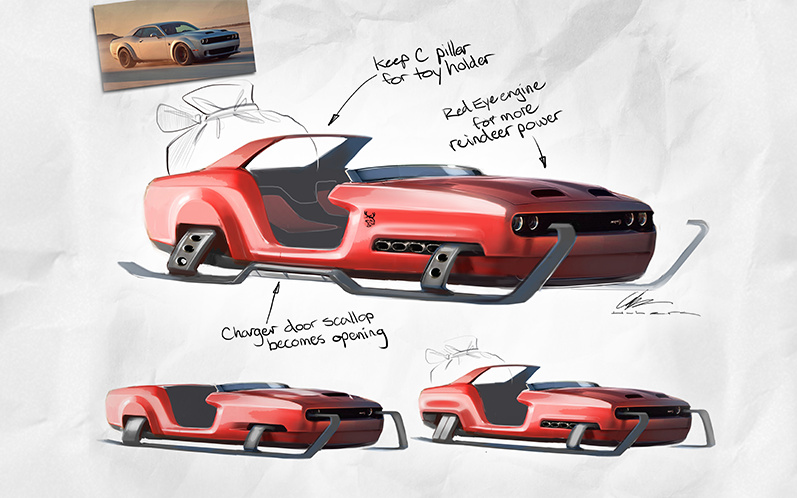 2019 Dodge Challenger SRT HELLCAT "Redeye Express" Sketch. (Dodge).