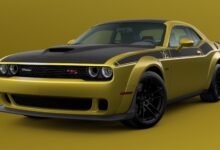 2021 Dodge Challenger T/A 392 Widebody in Gold Rush. (Dodge).