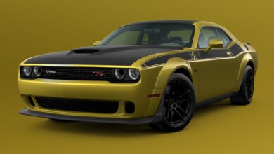 2021 Dodge Challenger T/A 392 Widebody in Gold Rush. (Dodge).