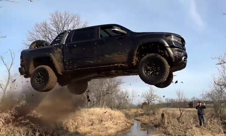 StreetSpeed717 launching his 2021 Ram 1500 TRX. (StreetSpeed717).