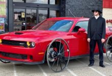 Whistlindiesel with his Dodge Challenger SRT Hellcat with Aluminum Wagon Wheels. (Whistlindiesel).