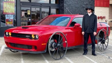 Whistlindiesel with his Dodge Challenger SRT Hellcat with Aluminum Wagon Wheels. (Whistlindiesel).