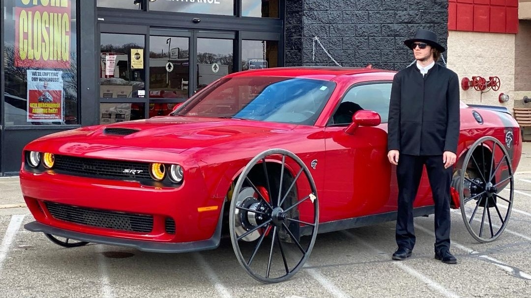 Whistlindiesel with his Dodge Challenger SRT Hellcat with Aluminum Wagon Wheels. (Whistlindiesel).