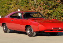 1969 Dodge Charger Daytona in R4 Red. (Mecum).