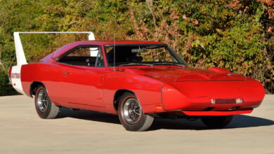 1969 Dodge Charger Daytona in R4 Red. (Mecum).